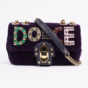 Dolce & Gabbana Lucia Shoulder Bag Purple Velvet