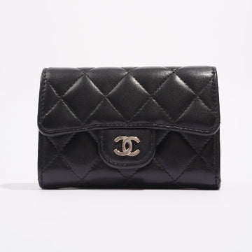 Chanel Womens Lambskin Card Holder Black