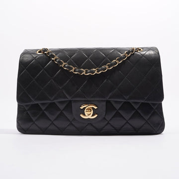 Chanel Lambskin Classic Double Flap Black Leather Medium