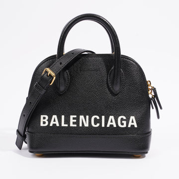 Balenciaga Womens Ville Top Handle Black Leather Mini