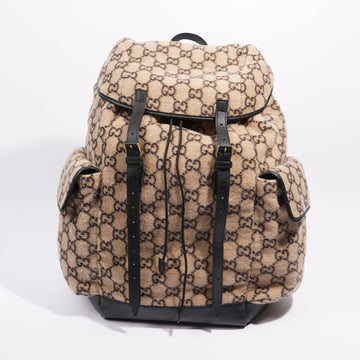 Gucci Womens GG Backpack Beige Wool