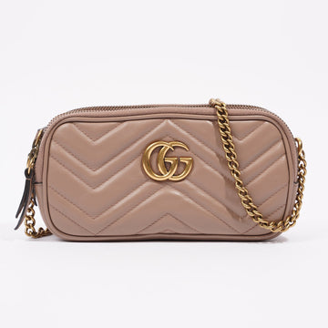 Gucci Womens Marmont Triple Zip Bag Nude