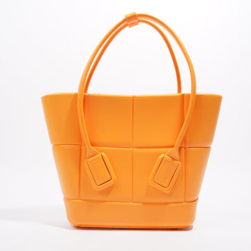 Bottega Veneta Womens Arco Tote Handbag Orange Rubber