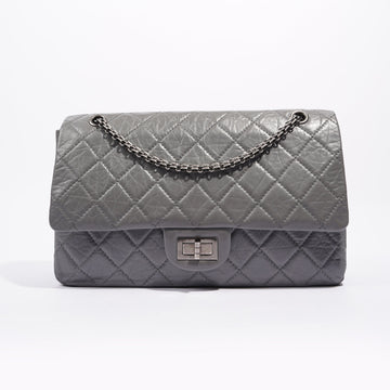 Chanel Womens 2.55 Lambskin Classic Flap Bag Grey