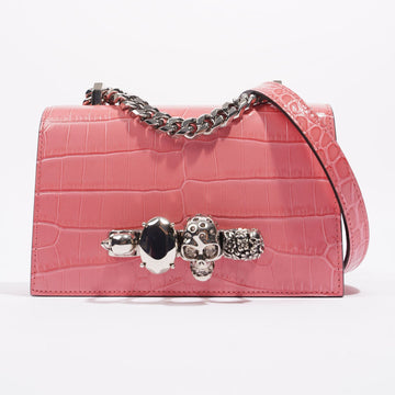 Alexander McQueen Womens Jewelled Satchel Bag Pink Leather Mini