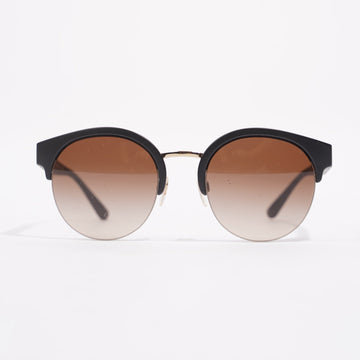 Burberry Womens Bottom Frameless Sunglasses Black Acetate 140
