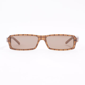 Burberry Vintage Rectangular Sunglasses Brown Acetate