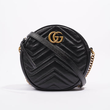 Gucci Womens Marmont Round Bag Black / Gold