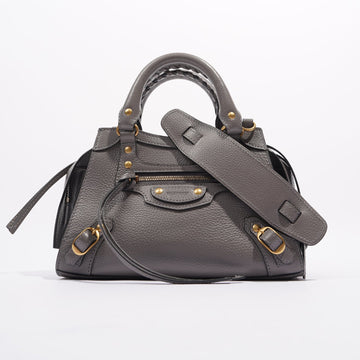 Balenciaga Womens Neo Classic City Bag Grey Leather Mini