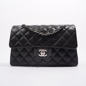 Chanel Lambskin Classic Double Flap Black Leather Small