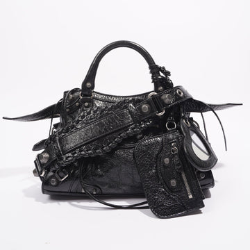 Balenciaga Womens Neo Cagole Bag Black Leather Small