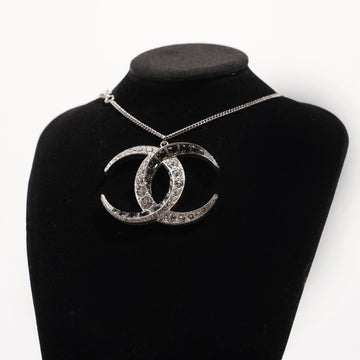 Chanel Womens Rhinestone Necklace Silver