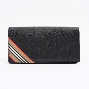 Burberry Womens Continental Wallet Black / Check Leather