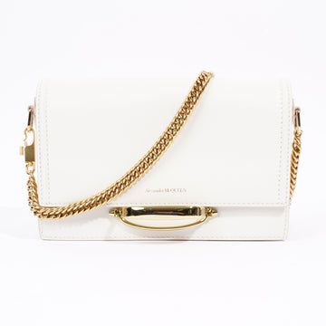 Alexander McQueen Womens The Story Shoulder Bag White Leather