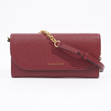 Burberry Womens Henley Wallet on Chain Red Leather