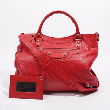 Balenciaga Womens Agneau Giant 12 Red Leather