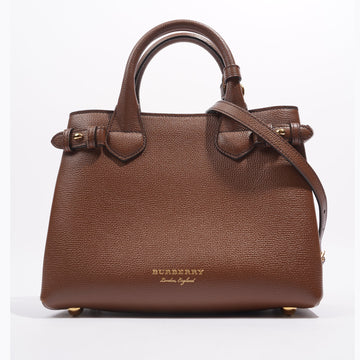 Burberry Womens The Banner Brown Leather Small