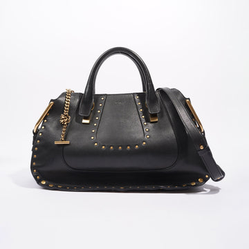 Chloe Womens Studded Hayley Double Carry Black / Gold