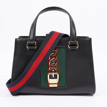 Gucci Sylvie Top Handle Bag Black Leather