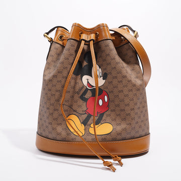 Gucci x Disney Womens Bucket Bag Brown Small