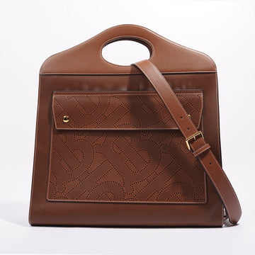 Burberry Pocket Bag Tan Leather Large
