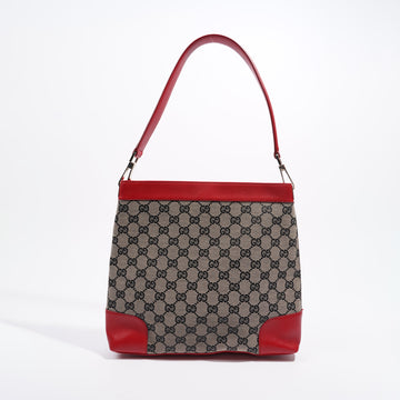 Gucci Womens GG Canvas Shoulder Bag Supreme / Red