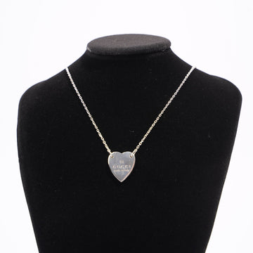 Gucci Womens Trademark Heart Necklace Silver