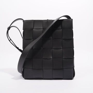 Bottega Veneta Womens Cassette Messenger Black Leather