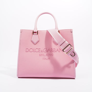 Dolce & Gabbana Womens Canvas Shopping Tote Pink