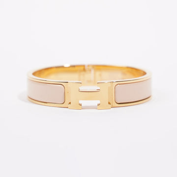Hermes Womens Clic H Bracelet Gold / White PM