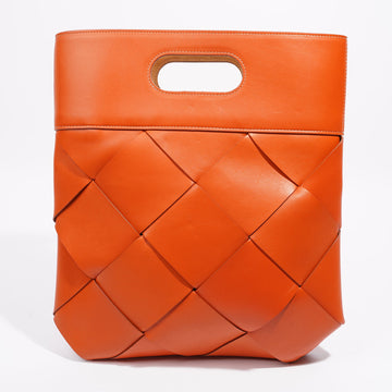 Bottega Veneta Womens Intrecciato Weave Bag Burnt Orange Large