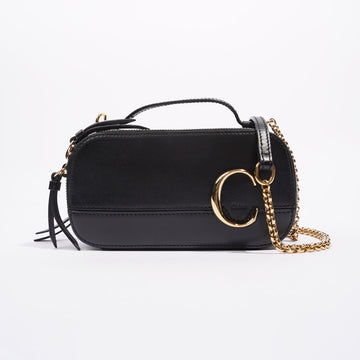 Chloe Womens C Mini Vanity Bag Black / Gold