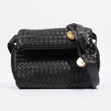 Bottega Veneta Womens Fold Crossbody Bag Black Small