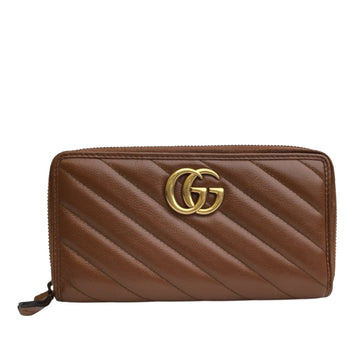 GUCCI GG Marmont Leather Zip Around Wallet Long Wallets