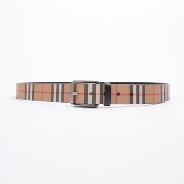 Burberry Vintage Check Belt Check / Black Leather 110cm 44
