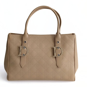 DIOR Dior Dior cannage tote handbag in beige leather