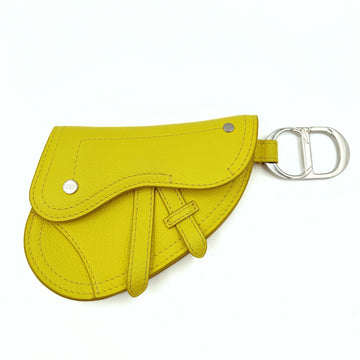 DIOR Dior Dior Saddle pouch key ring in fluorescent yellow leather