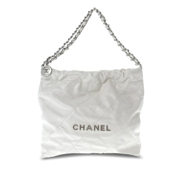 CHANEL Small 22 Quilted Shiny Calfskin Tote Tote Bag