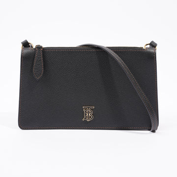 Burberry TB Pouch Black Grained Leather