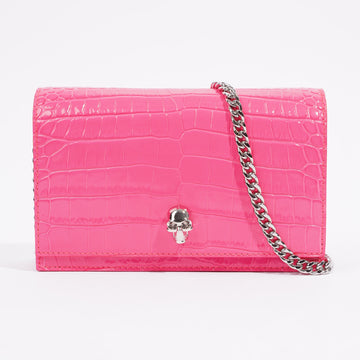 Alexander McQueen Crossbody Bag Pink Embossed Leather Small