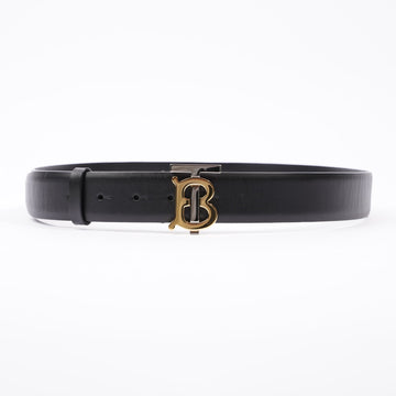 Burberry TB Logo Belt Black / Gold / Silver Leather 90cm 36