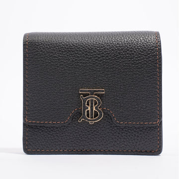 Burberry TB Folding Wallet Black Calfskin Leather