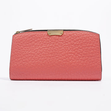 Burberry Continental Wallet Coral Grained Leather