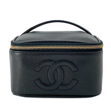 CHANEL CC Caviar Vanity Case Vanity Bag