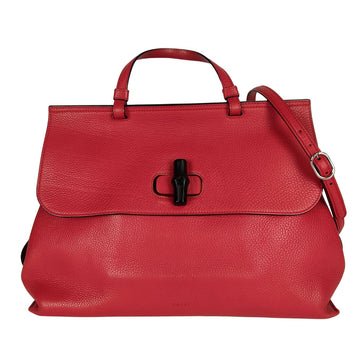 GUCCI Gucci Gucci Bamboo Daily top handle bag in red leather