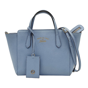 GUCCI Gucci Gucci Swing shoulder bag in light blue leather