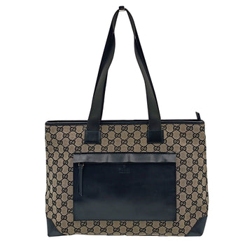 GUCCI Gucci Gucci GG shoulder shopper bag in canvas and leather