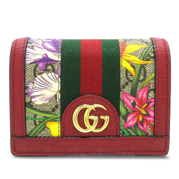 GUCCI GG Supreme Flora Ophidia Small Wallet Small Wallets