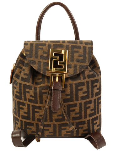 FENDI Ff Pattern Backpack Brown