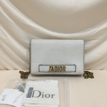 CHRISTIAN DIOR Dior White Calfskin J'Adior Crossbody Bag Sku# 70418